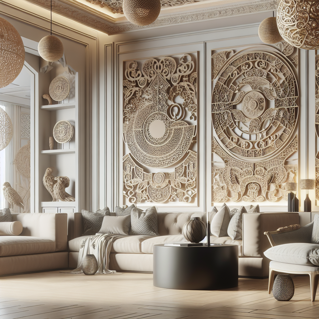 Modern living room with unique decorative elements